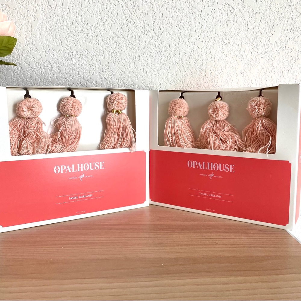 Opalhouse pink tassel garland 2 box NIB